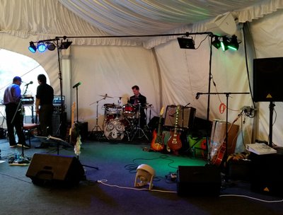 Getting ready to play the Miller - Sprouse Wedding, 30 July 2016 at the WISP Resort in McHenry, MD
