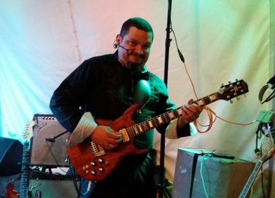 Steve tuning at the Miller - Sprouse Wedding, 30 July 2016 at the WISP Resort in McHenry, MD