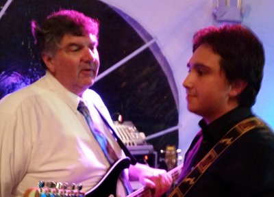 Keith and Trevor confer at Miller - Sprouse Wedding, 30 July 2016 at the WISP Resort in McHenry, MD