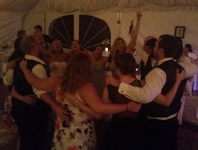 Group sing-a-long at the Miller - Sprouse Wedding, 30 July 2016 at the WISP Resort in McHenry, MD