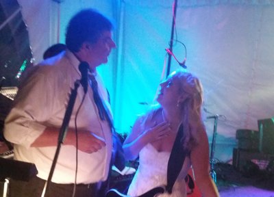 Bride sitting in at the Miller - Sprouse Wedding, 30 July 2016 at the WISP Resort in McHenry, MD