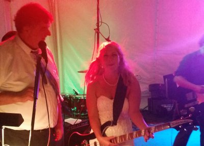 Bride sitting in at the Miller - Sprouse Wedding, 30 July 2016 at the WISP Resort in McHenry, MD