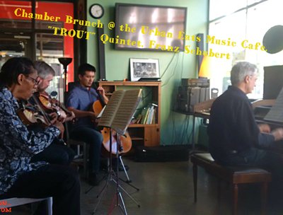 Chamber Music brunch makes a comeback. A fun time was had by All. "Trout" special.