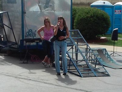 Singing the National Anthem at Ukes Harley Davidson at Labor Day event