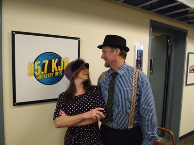 Getting ready for live radio show with Pickled Okra