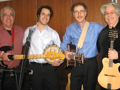 Beth Emet concert (l to r) Michael Heimlich, Cantor Arik Luck, CantorJeff Klepper, Stuart Rosenberg 
