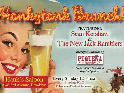 Honkytonk Brunch feat Sean Kershaw & NJR every Sunday! Sunday! Sunday! at Hank's Saloon-loon-loon!