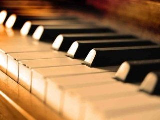 Piano at sunset.