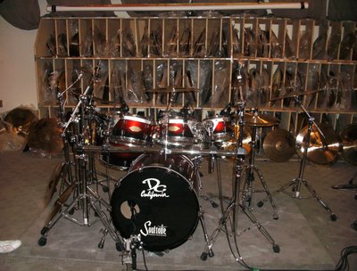 Just a wee part of the Soultone Cymbals stock (all handmade) at the HQ, Encino, CA. July 2013