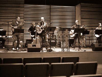 The band 11.02.16 @calvary_chapel_jv  ~ with my friend Dave Patton on lead guitar on my left. 