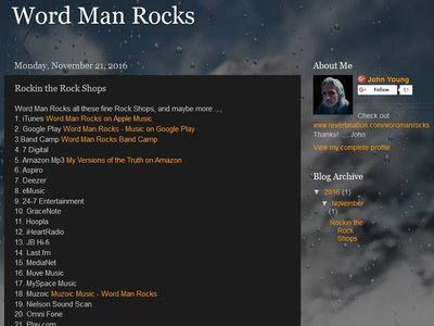 Retailers who have my digital releases. Rockin The Rock Shops on www.wordmanrocks.blogspot.com