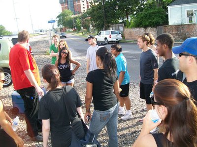 Julliette Ducre on the set with cast and crew of "The Chase" movie directed by Kris Haufmann