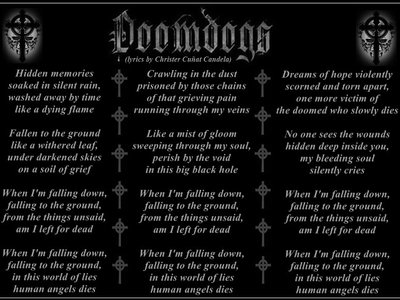 Lyrics to the new Doomdogs song "Falling down" (january 2017)