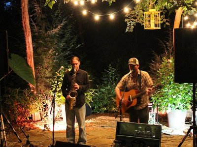 Cool backyard stage, Adam and Dan in Quincy IL
