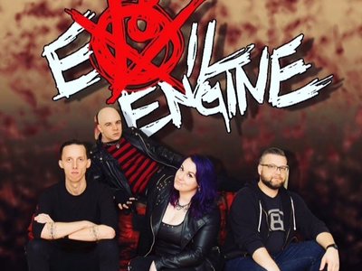 Evil Engine 2017: Jamie Booth-Guitar; Mike Skull-Bass; Kryssie Crisis-Vox; Colin Holmes-Drums