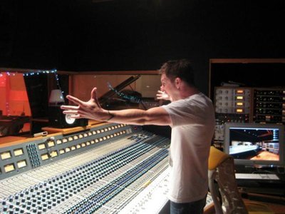 Guitarist Chris Shy Behind The Massive Board At East/West Studios, Burbank