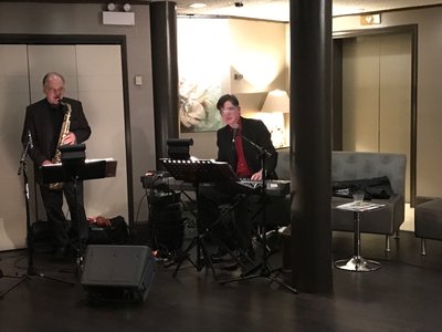Orest and Terry March 21, 2017 at the LaRonde Restaurant's Tieless Tuesday in Edmonton.