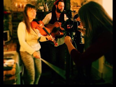 Filming in the kitchen with Shimnix.