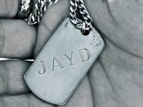JAYD logo dog tag taken by Jorbozeh Photography in Bournemouth Dorset UK