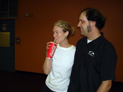 Clockwise at the bowling alley.