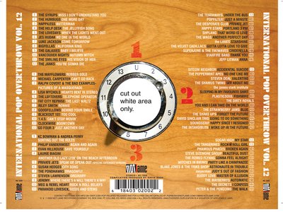 The back cover for the IPO Volume 12 (2009) compilation album, which features Boomtown by Clockwise.