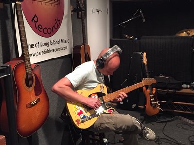 Charlie Drannbaur laying down leads for "I'm Alright" at paradiddle records