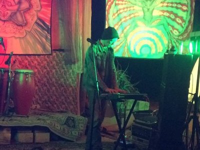 Nigel Harrington with Thorazoo live on stage at Pillar Valley Rave