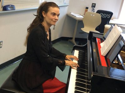 Leading my class at Mt. San Jacinto College from the piano