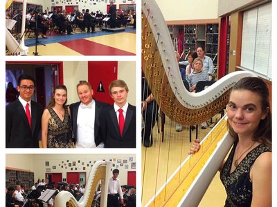 Performing Mozart's Flute and Harp Concerto at Palm Springs High School