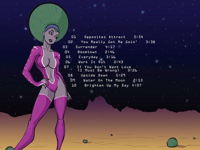 The insert back cover for Clockwise's 2008 album Faders On Stun.