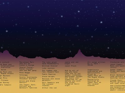 The insert spread cover for Clockwise's 2008 album Faders On Stun.