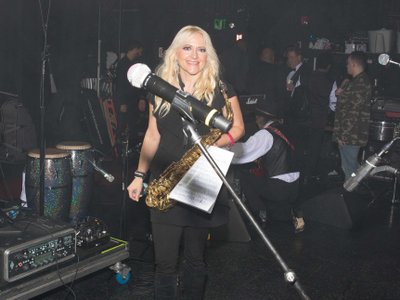 Performing at the El Ray Theater with Robert Slap during Grammy Week