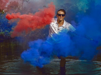 Super awesome shot of some smoke bombs we were playing with! How very apropos to have just done a be