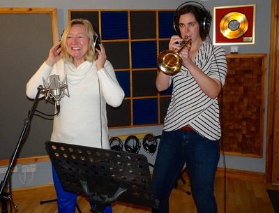 Overdubbing the Trumpet onto "Stronger" at The Music Farm Studios 20 Nov 17