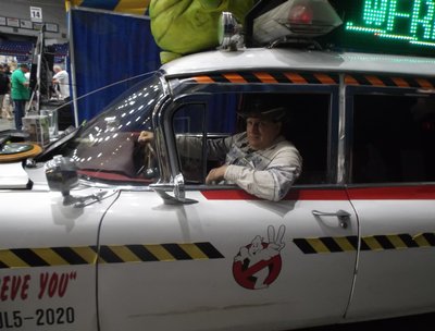 Me driving the Ghostbuster Car