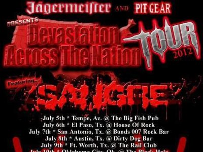 SANGRE Headlining U.S. tour 2012 "Devastation Across The Nation"