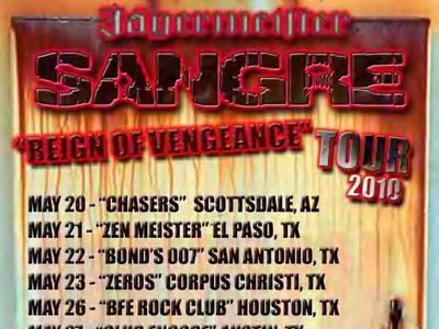 Sangre "Reign Of Vengeance Tour" 2010 promo flyer