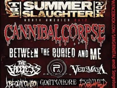 Summer Slaughter Tour 2012 flyer @ The Grove in Anaheim,Ca.