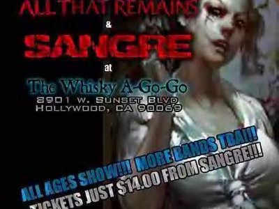All That Remains & SANGRE show flyer