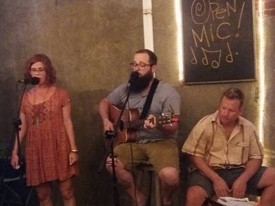 Jamming on the cajon with Mallory and Micah Mundy