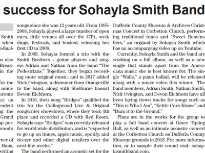 We're front page news! Thank you to the Shelburne Free Press for your ongoing support!