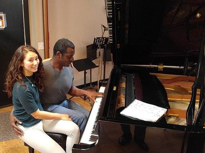 Sara Geller & Christopher Malone at the Keep Your Heart recording session.