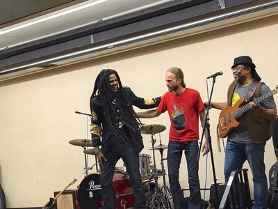 Peter Drumming with the legendary Paul Beaubrun and Chico Boyer at the Queens Library june 2017.