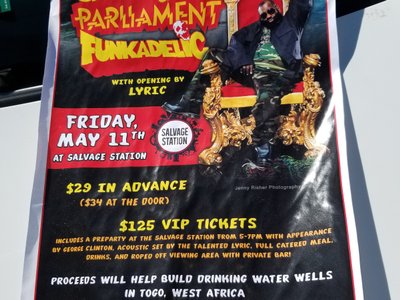 we're opening for George Clinton and Parliament Funkadelic May 11th, at the Salvage Station!