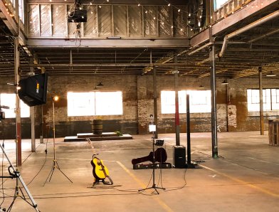 Filming a spot for First Coast News at the Glass Factory in downtown Jax.