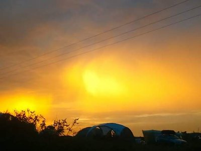 the setting sun