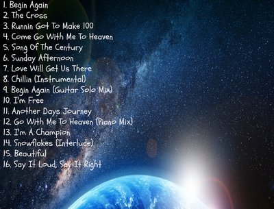 Back cover of 2018 album "Eternal" debuted at #14 on Billboard, available at iTunes & Amazon 