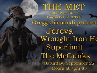 Flyer for Sept 22nd 2018 show at The Met in Pawtucket, RI. 