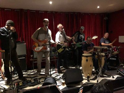 Picnic Area playing the We Shall Overcome gig at Fuel Bar, Sep 2018, photo by Ray Humphries