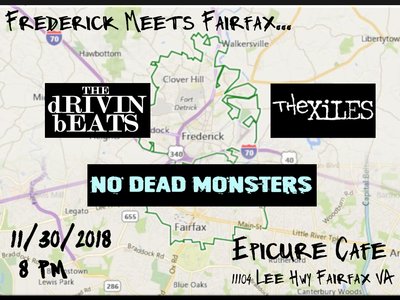 No Dead Monsters, The dRIVIN bEATS, The Xiles show flyer 11-30-2018